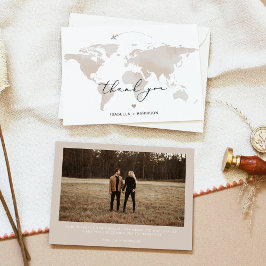 CARMEN Reiseabenteuer Beige Map Foto Vielen Dank Einladung