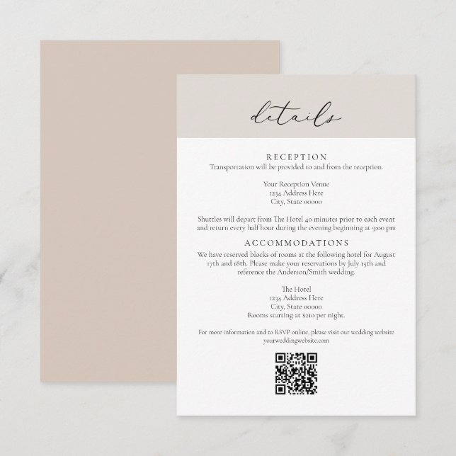 CARMEN Style de passeport Mariage QR Détails Carte (Devant / Derrière)
