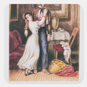 Carmen und Don Jose, 1846 Quadratischer Aufkleber