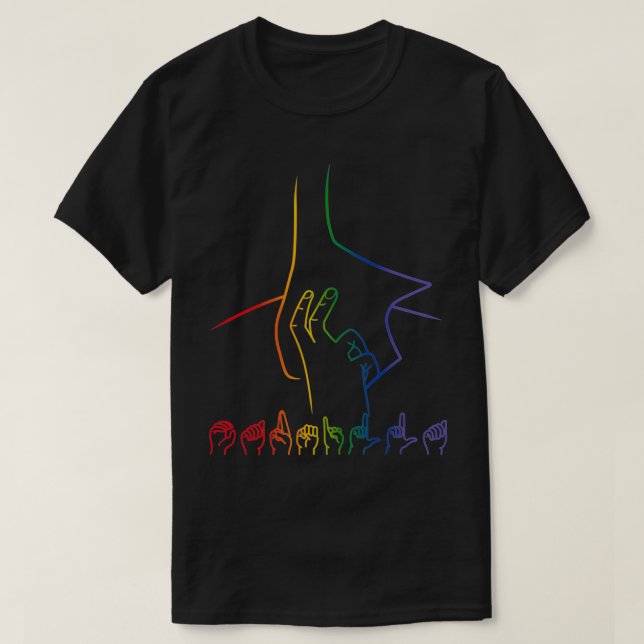 Carmilla in Zeichensprache Pride T-Shirt (Design vorne)