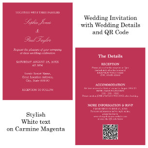 Carmine Magenta Mariage QR Code RSVP Invitation