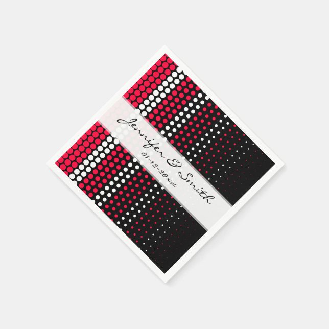 Carmine Red und White Polka Dot Serviette (Ecke)