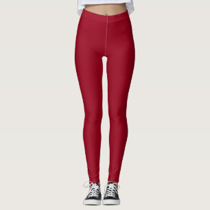 Carmine Solid Color Leggings
