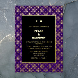 Carnaby Confetti Gold Lila Black Wedding Folieneinladung