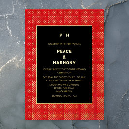 Carnaby Confetti Gold Red Black Wedding Folieneinladung