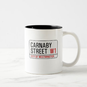 Carnaby Street-Schild Zweifarbige Tasse