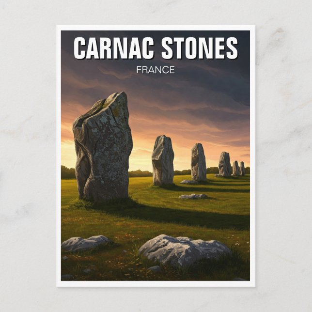 Carnac Stones France Travel Postkarte (Vorderseite)