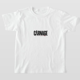 "Carnage – Scharfe Typografie Bluttropfen Grafik" T-Shirt
