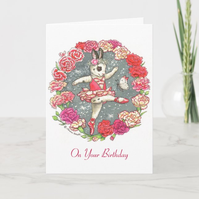 Carnation Birthday Card Karte (Vorderseite)