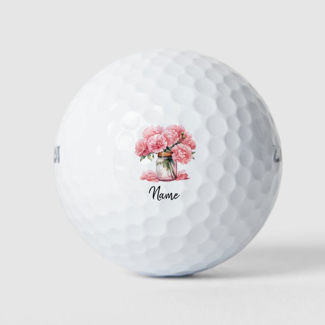 Carnation Blume für Golf Mama Muttertag Golfball (Vorderseite)