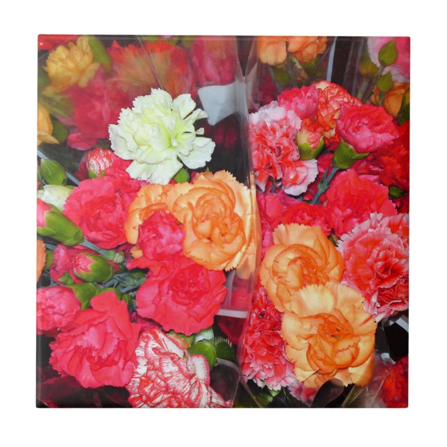 Carnation Blume Mix Tile Fliese (Vorderseite)