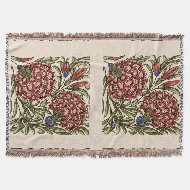 Carnation Blume Tile Antique Rustikale Kunst Decke (Vorderseite)