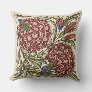 Carnation Blume Tile Antique Rustikale Kunst Kissen