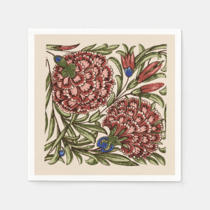Carnation Blume Tile Antique Rustikale Kunst Serviette