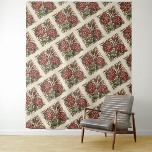 Carnation Blume Tile Antique Rustikale Kunst Wandteppich