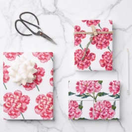 Carnation Floral Wasserfarbe Eleganter Muttertag Geschenkpapier Set