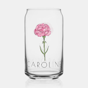 Carnation January Birth Blume Individuelle Name Dosenglas