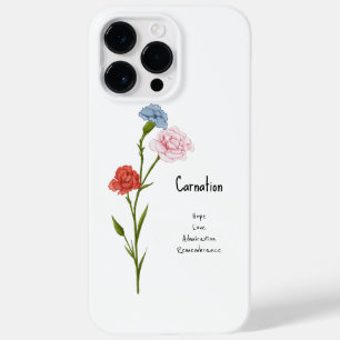 Carnation January Birth Blume Wasserfarbe Kunst Case-Mate iPhone 14 Pro Max Hülle