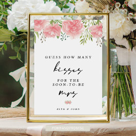 Carnation Kisses für Mrs. Brautparty Game Sign Poster