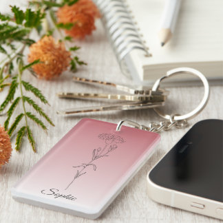 Carnation personnalisée de fleur de naissance de j