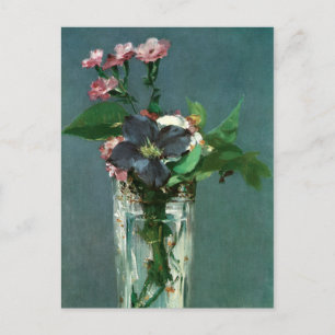Carnations et clématites par Edouard Manet Carte P