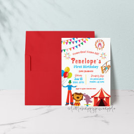 Carnaval Cirque Anniversaire Fête Invitation