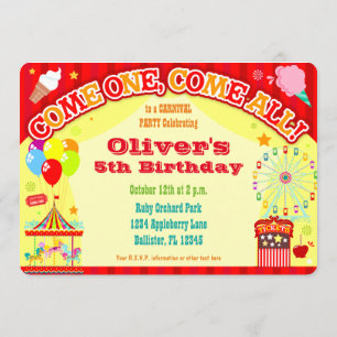 Carnaval coloré - Invitations d'anniversaire perso