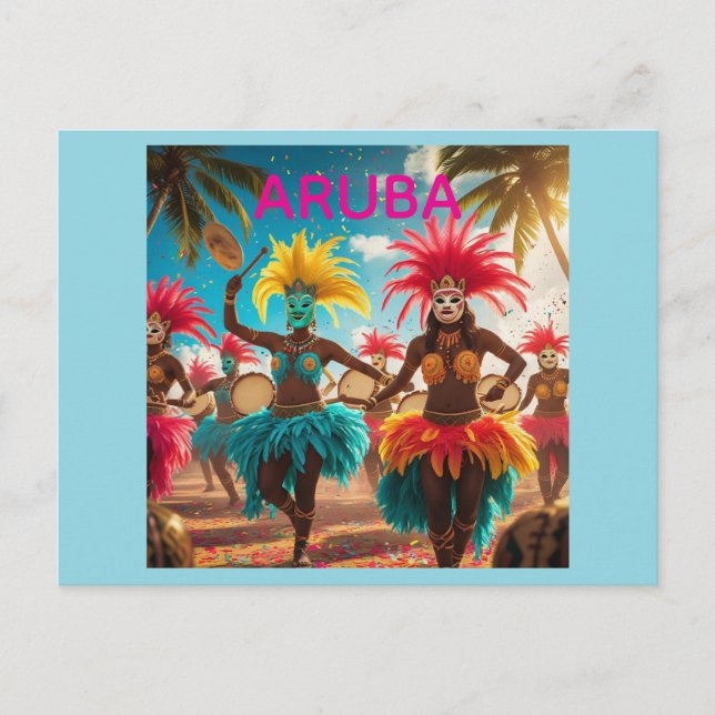 Carnaval d'Aruba couleurs carte postale (Devant)