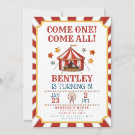 Carnaval de cirque Invitation d'anniversaire