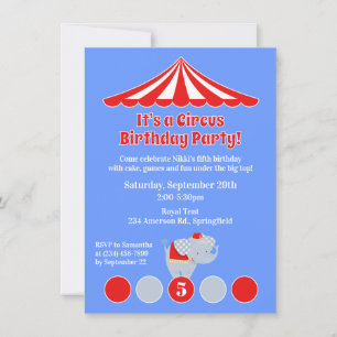 Carnaval de cirque Invitation de fête d'anniversai