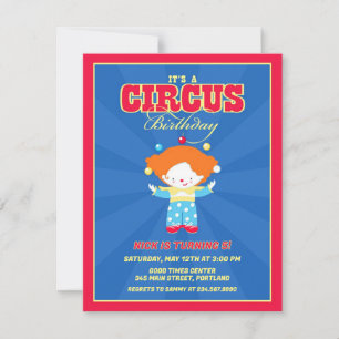 Carnaval de cirque Invitation de fête d'anniversai
