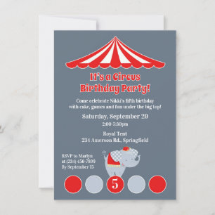 Carnaval de cirque Invitation de fête d'anniversai