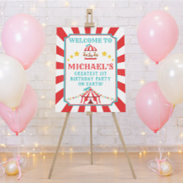 Carnaval de cirque rouge et Turquoise Affiche de b