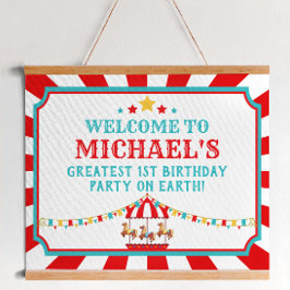 Carnaval de cirque rouge et Turquoise Affiche de b