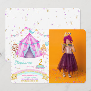 Carnaval éditable Anniversaire Photo Invitations