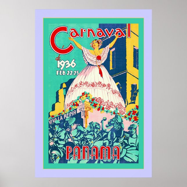 Carnaval ~ Panama ~ Vintage Travel Poster (Vorne)