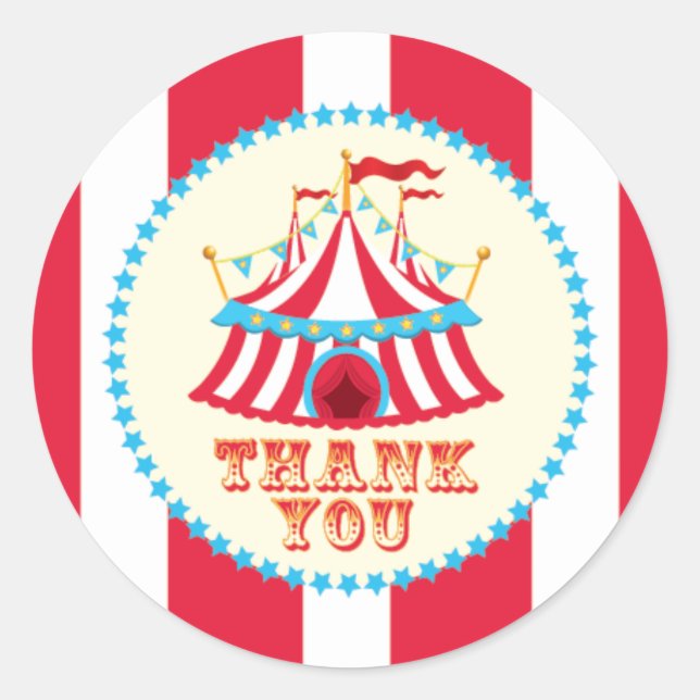 Carnaval, Tente de cirque, Stickers Merci (Devant)