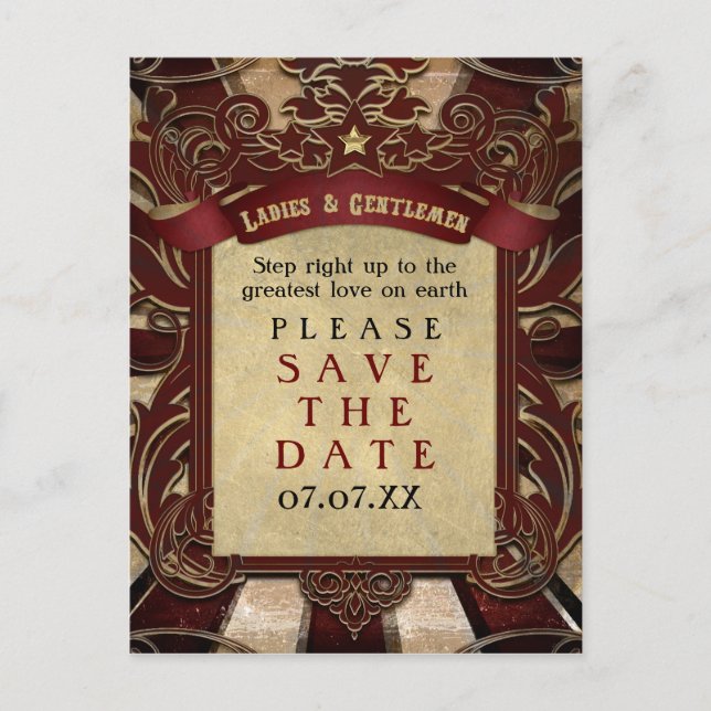 Carnaval Vintage Élégant Carte Postale Enregistrer (Devant)