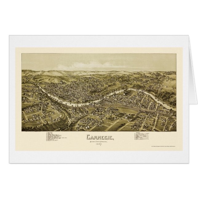 Carnegie, carte panoramique de PA - 1897 (Devant horizontal)