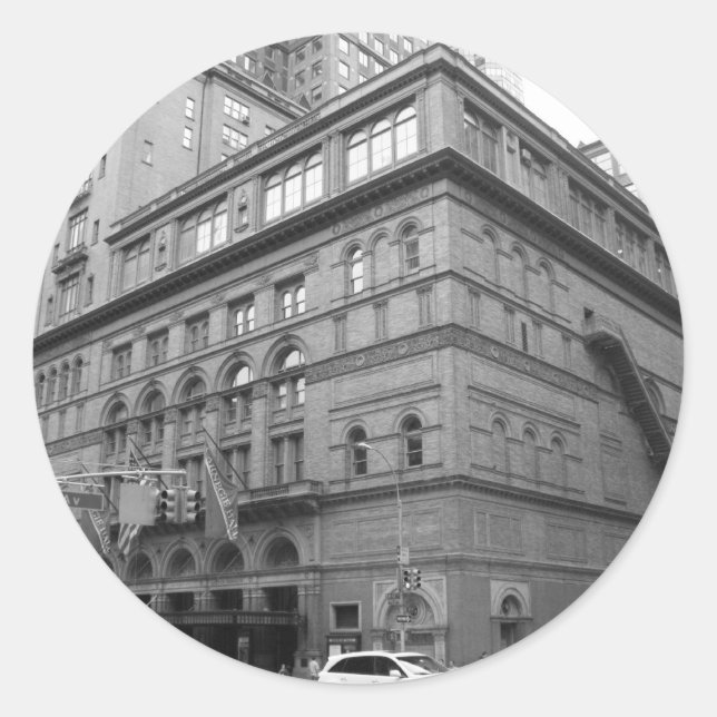 Carnegie Hall Runder Aufkleber (Vorderseite)