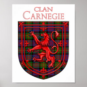 Carnegie Tartan Scottish Kariert Lion Rampant Poster