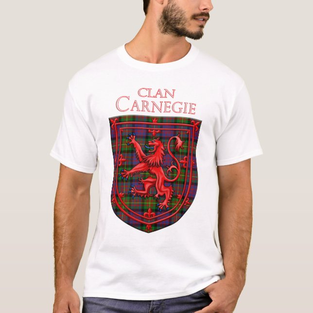 Carnegie Tartan Scottish Kariert Lion Rampant T-Shirt (Vorderseite)