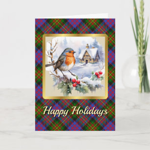 Carnegie Tartan w/Robin Personalisiert Xmas Karte