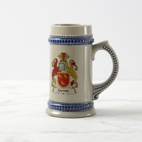Carnes Wappen Stein - Familienwappen Bierglas