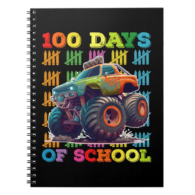 Carnet 100 Jours D'École Monster Truck Enseignant Étudian (Devant)