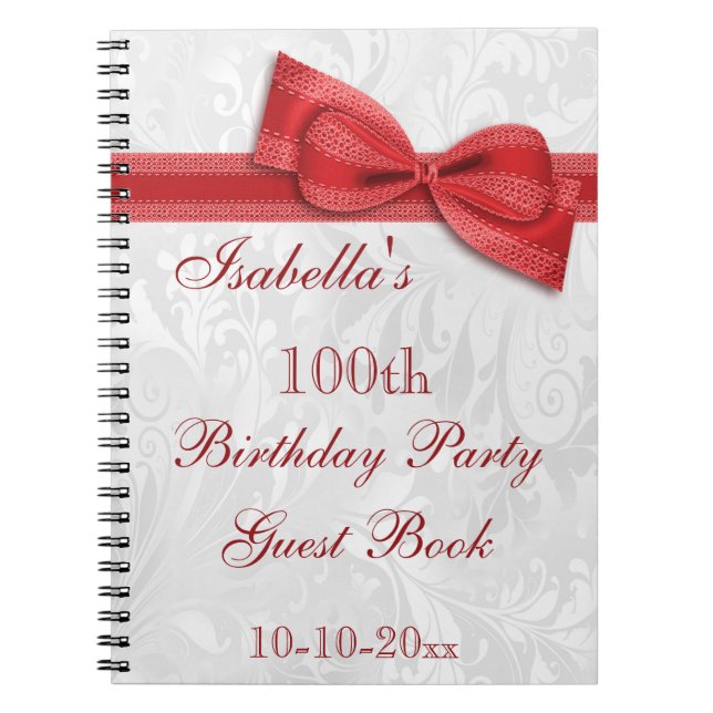 Carnet 100th Damassé et arc de fête d'anniversaire (Devant)