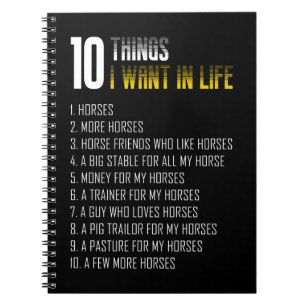 Carnet 10 Ce Que Je Veux Dans La Vie Est Cheval Plus De C
