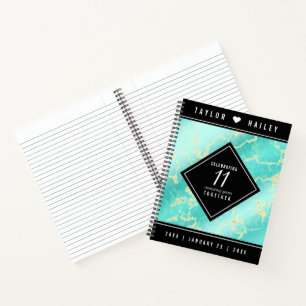 Carnet 11ème anniversaire de Mariage turquoise