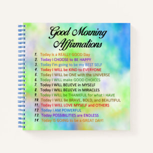 Carnet 14 Affirmations du bon matin - Pensée positive