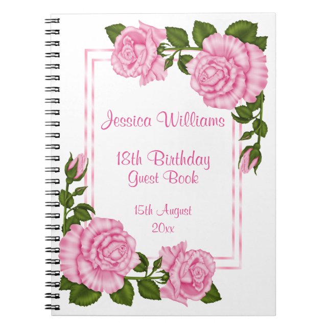 Carnet 18ème anniversaire de bouquets faisants le coin (Devant)